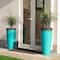Glitzhome® Oversized Turquoise Honeycomb Textured Tall Plastic Planters, 2ct.